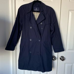 London Fog navy blue trench coat Women’s Size 10